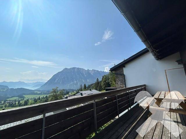 Ausblick vom Balkon Richtung Grimming
