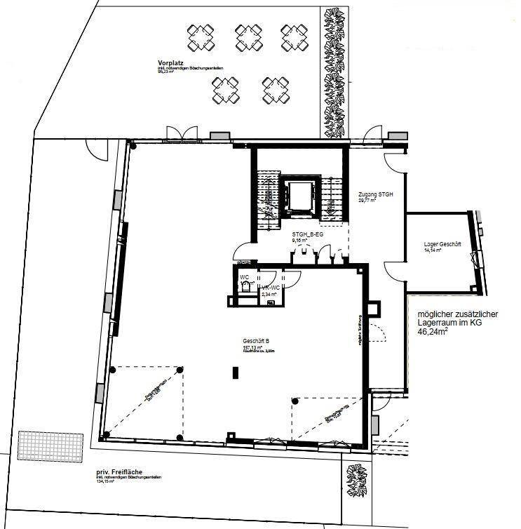 Geschäftslokal B/EG - Plan