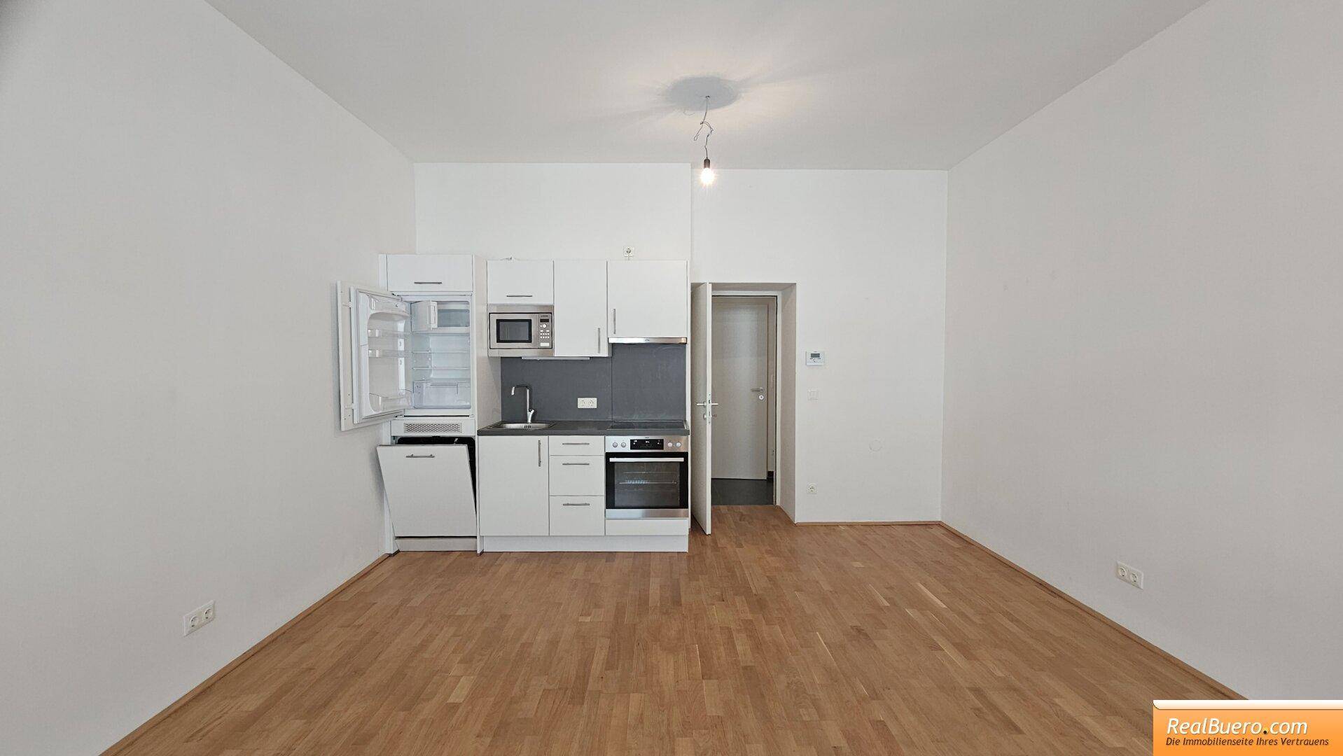 Wohnesszimmer mit Einbauküche