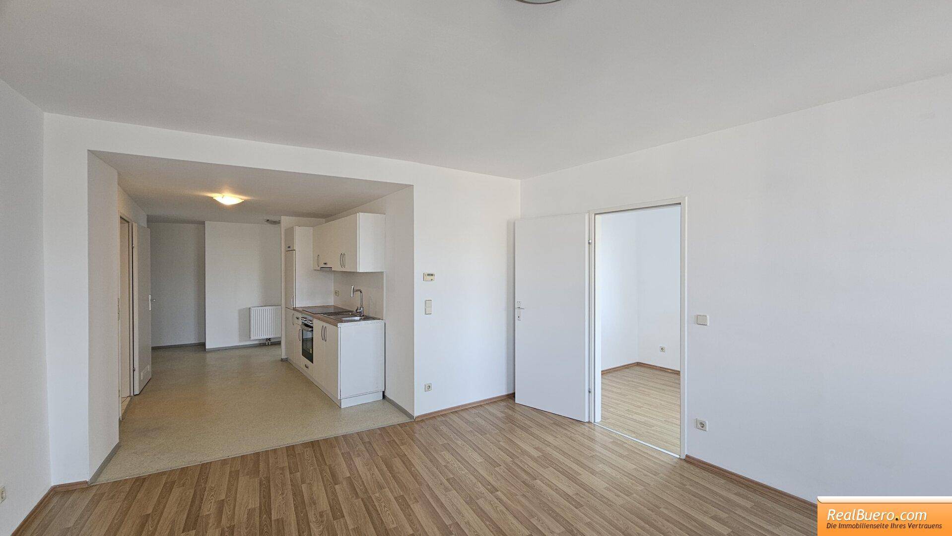 Wohnesszimmer mit Einbauküche