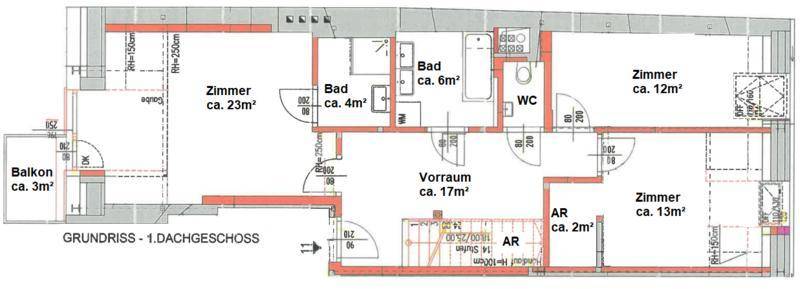 Grundriss 1. Dachgeschoss