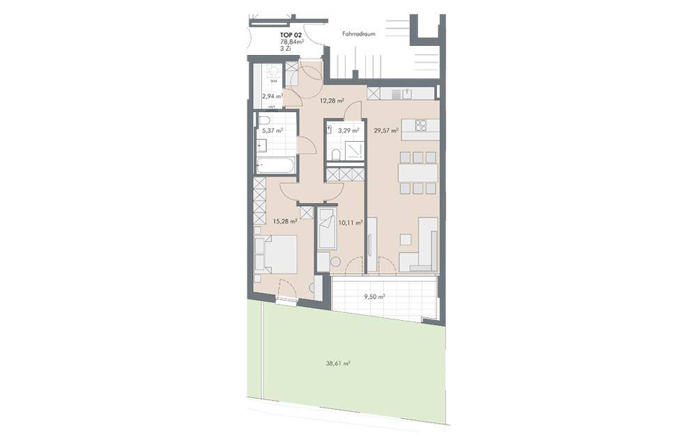Mitten in Schwaz: 3-Zimmer Gartenwohnung (Top WH02) - Ansicht 6