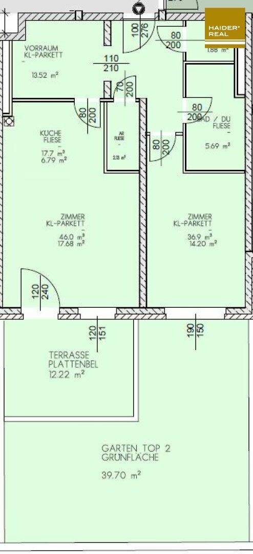 Wohnungsplan Gartenwohnung