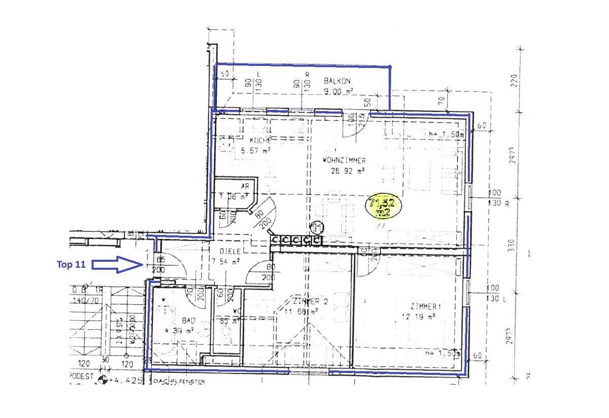 Plan Wohnung Top 11