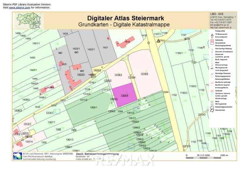 U¨bersicht Kataster A4