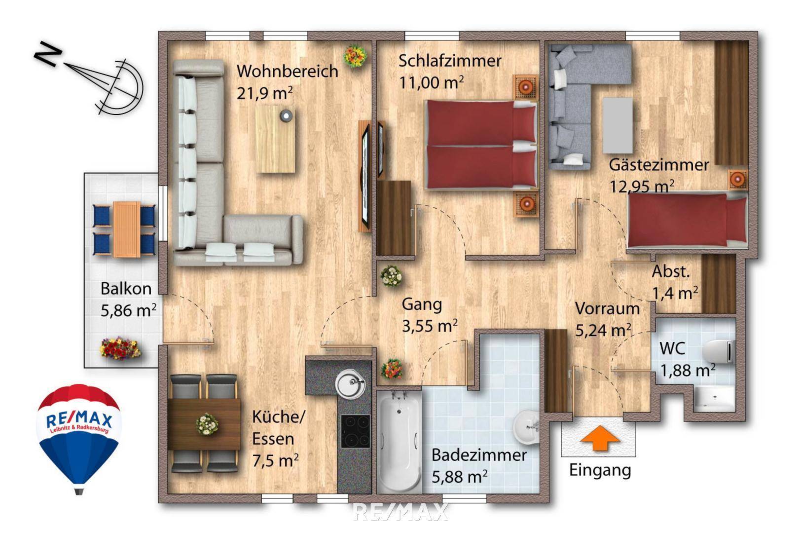 Grundrissplan ETW Pleysteinplatz 402 8462
