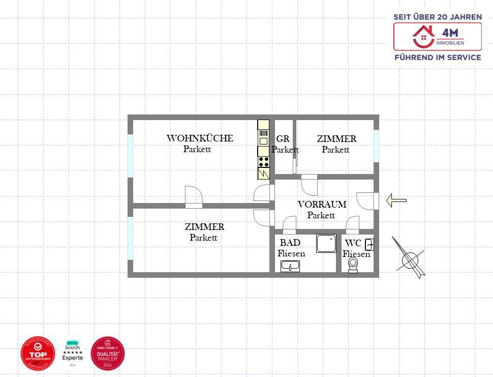 Plan der Wohnung