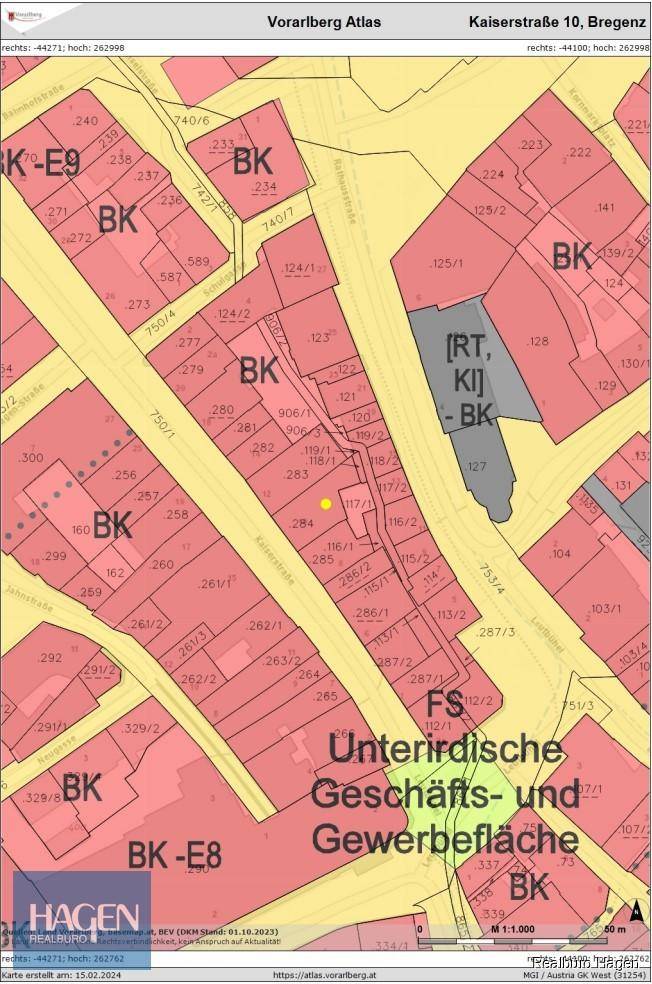 Flächenwidmungsplan kaiserstr