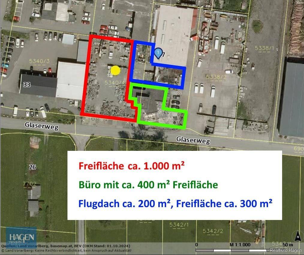 Flächen eingezeichnet