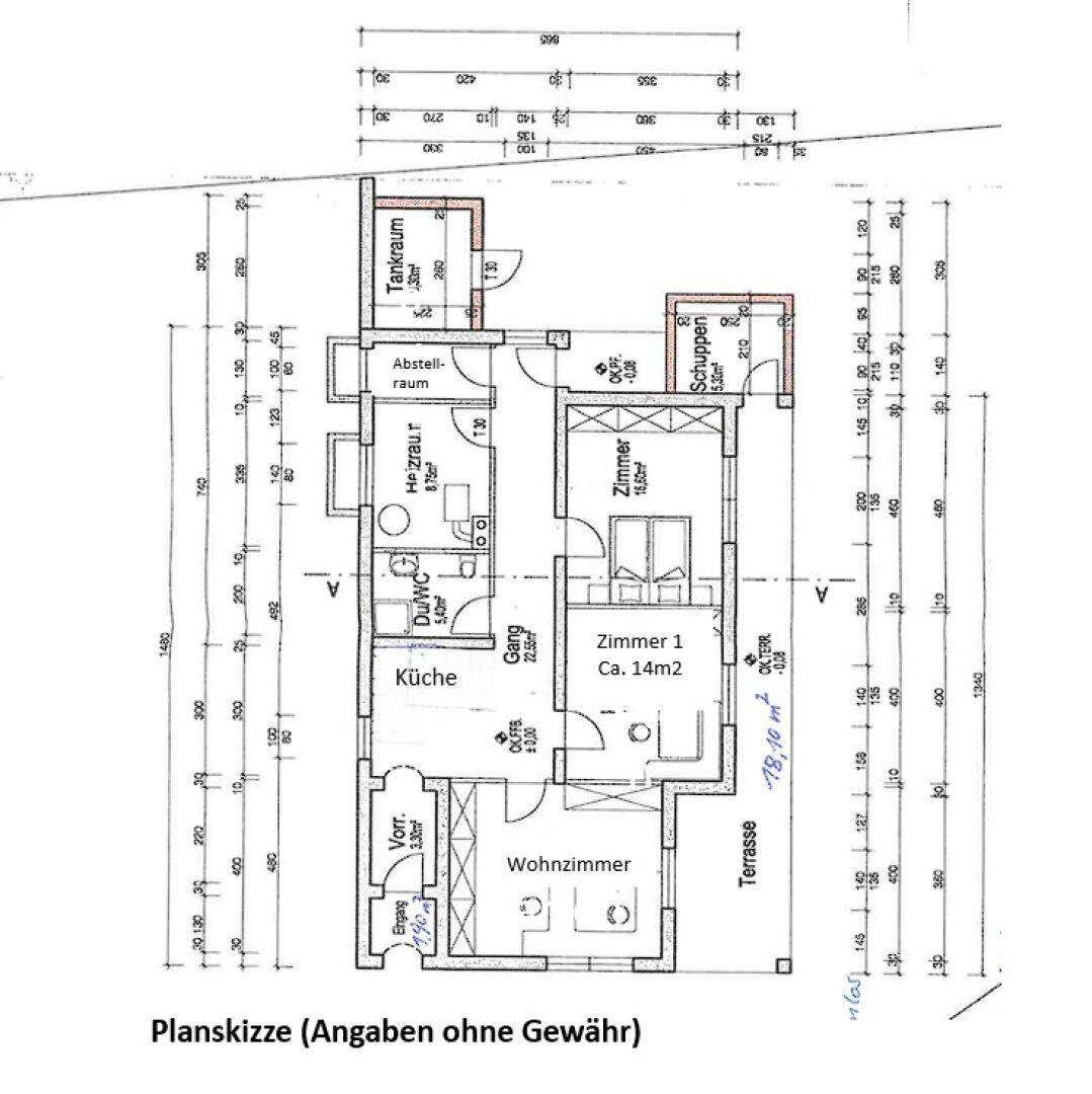 Planskizze Wohnung Top 1