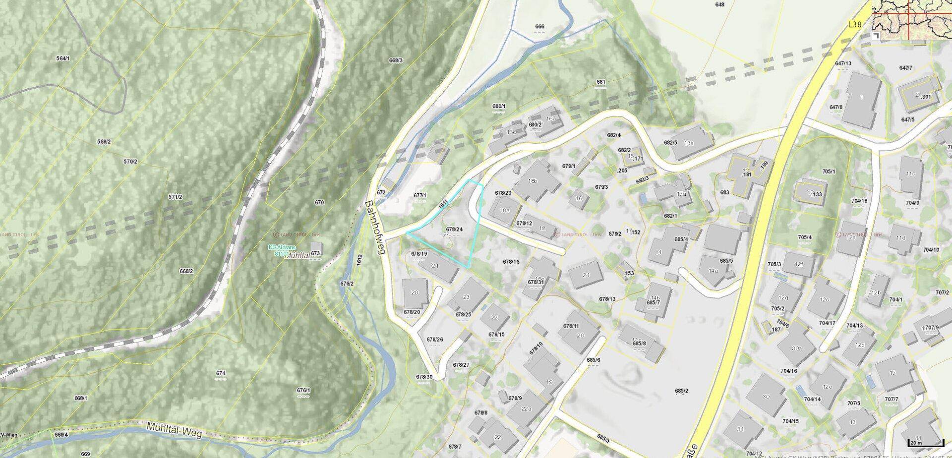 Übersichtsplan laut Tiris