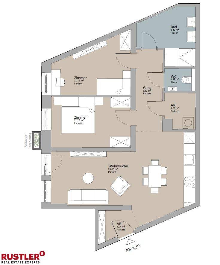 Grundriss Top 1.01