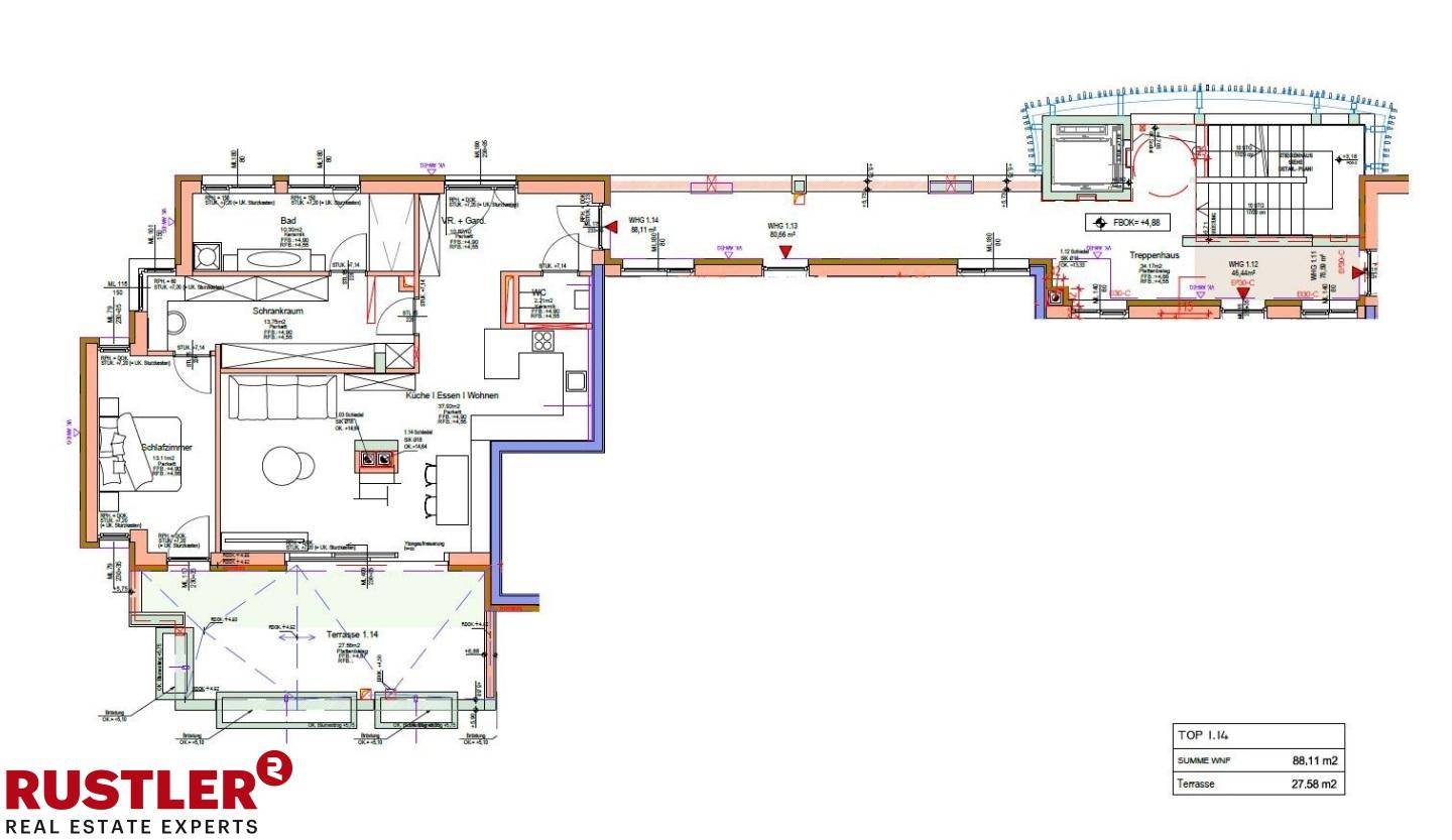 Grundriss Top 1.14