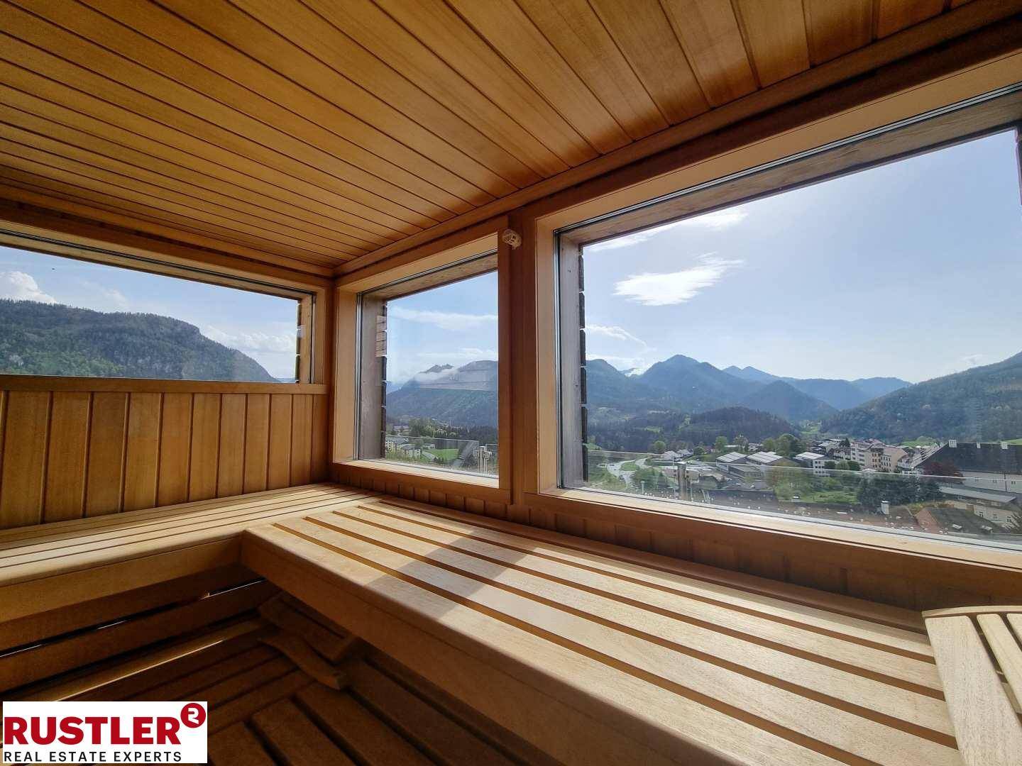 Sauna mit Panoramabl