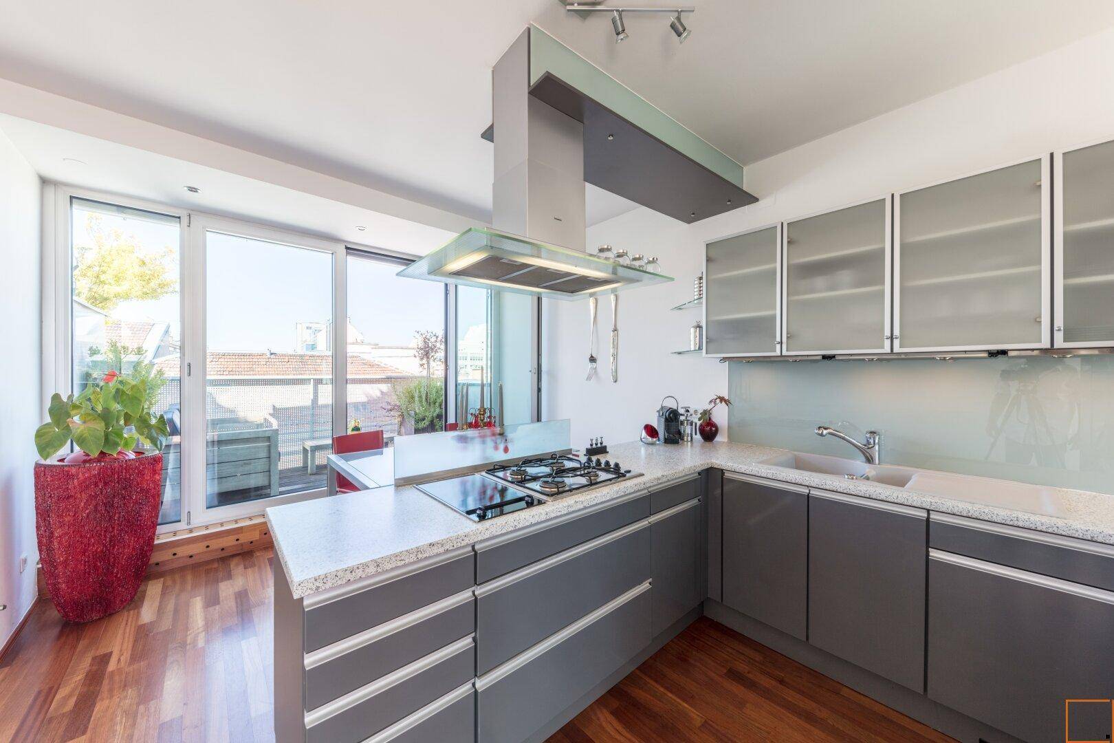 Kitchen with View to the second terrace