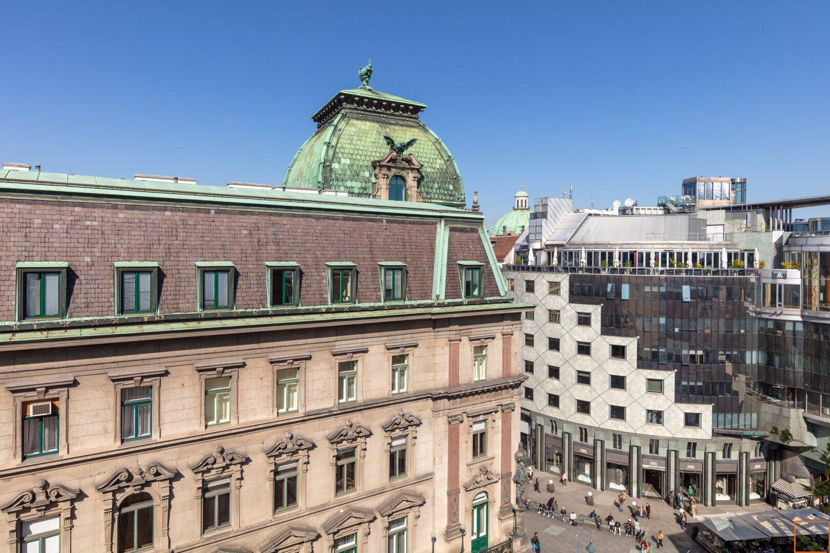 Blick von Terrasse_Haas Haus_Palais Equitable