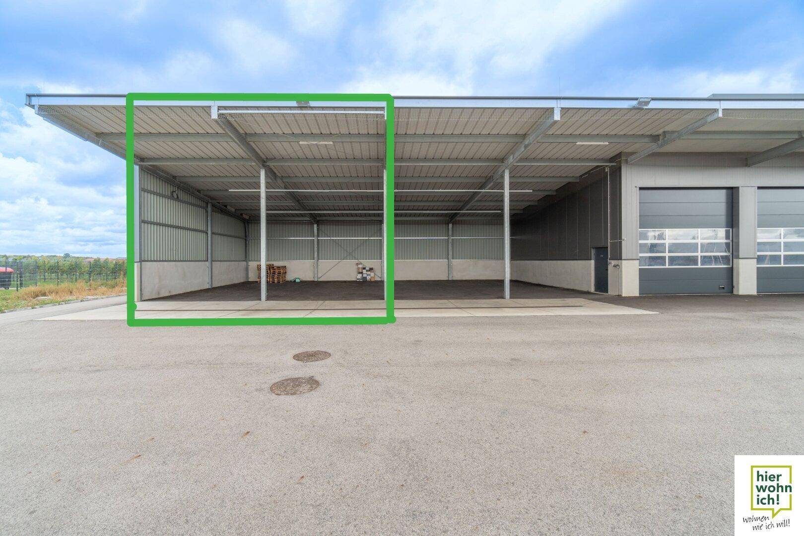 Überdachter Stellplatz für LKW, Wohnwagen, Auto, Boot, Oldtimer etc. - Ansicht 2