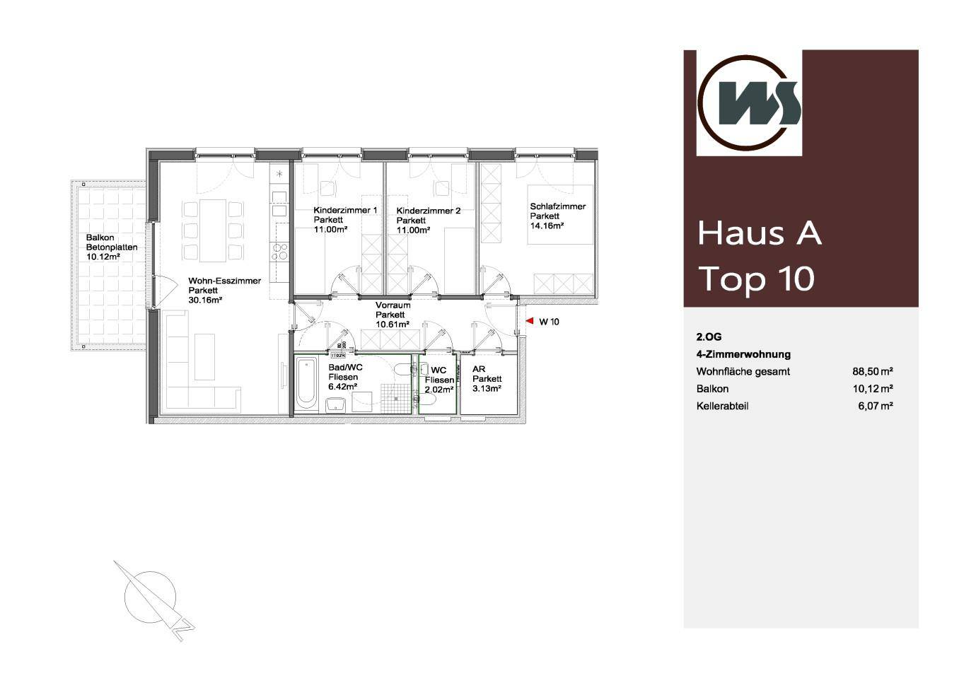 Terrassenwohnung in Hohenems, Top W10 - Ansicht 3