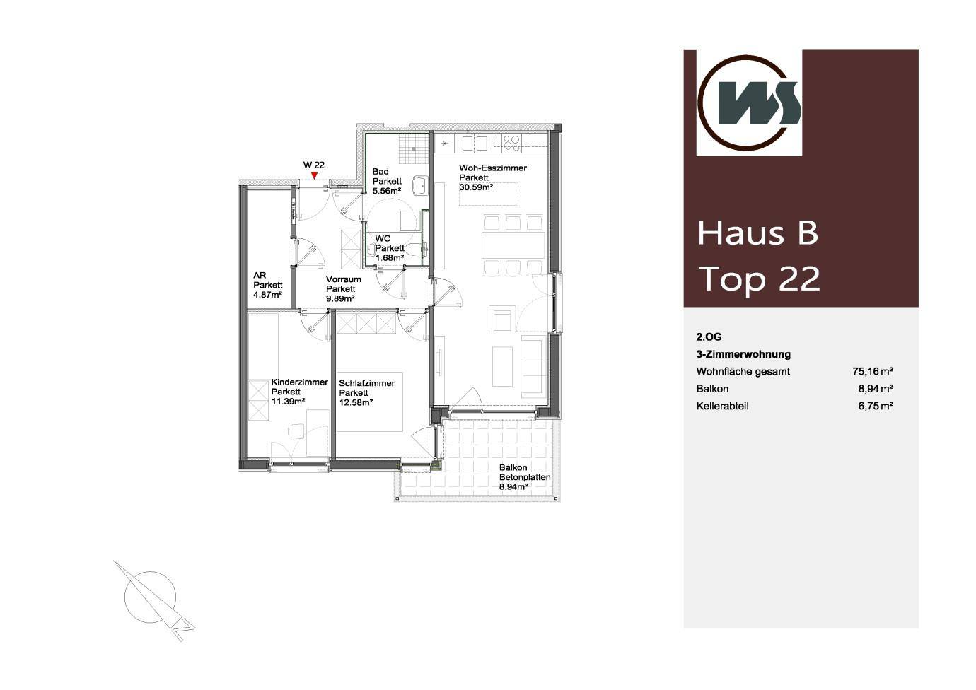 Terrassenwohnung in Hohenems, Top W22 - Ansicht 3