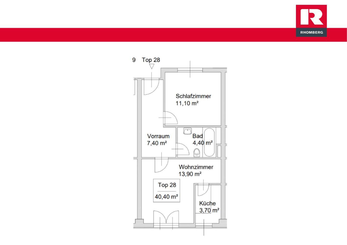 Grundriss Top W28 - Brielgasse