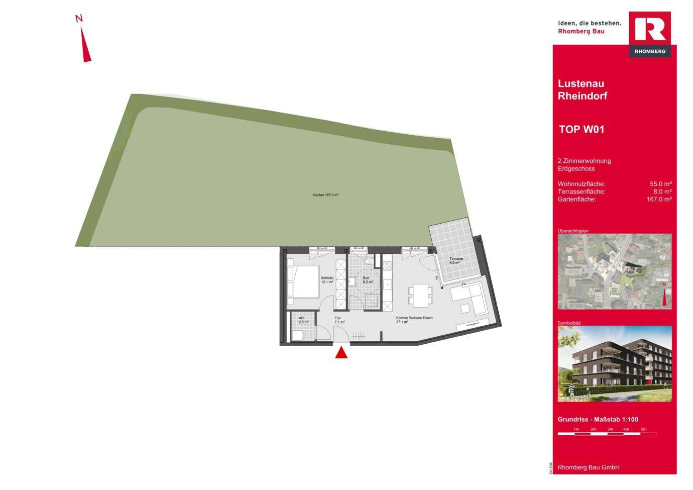 2-Zimmer Gartenwohnung in Lustenau, Top W01 - Ansicht 4