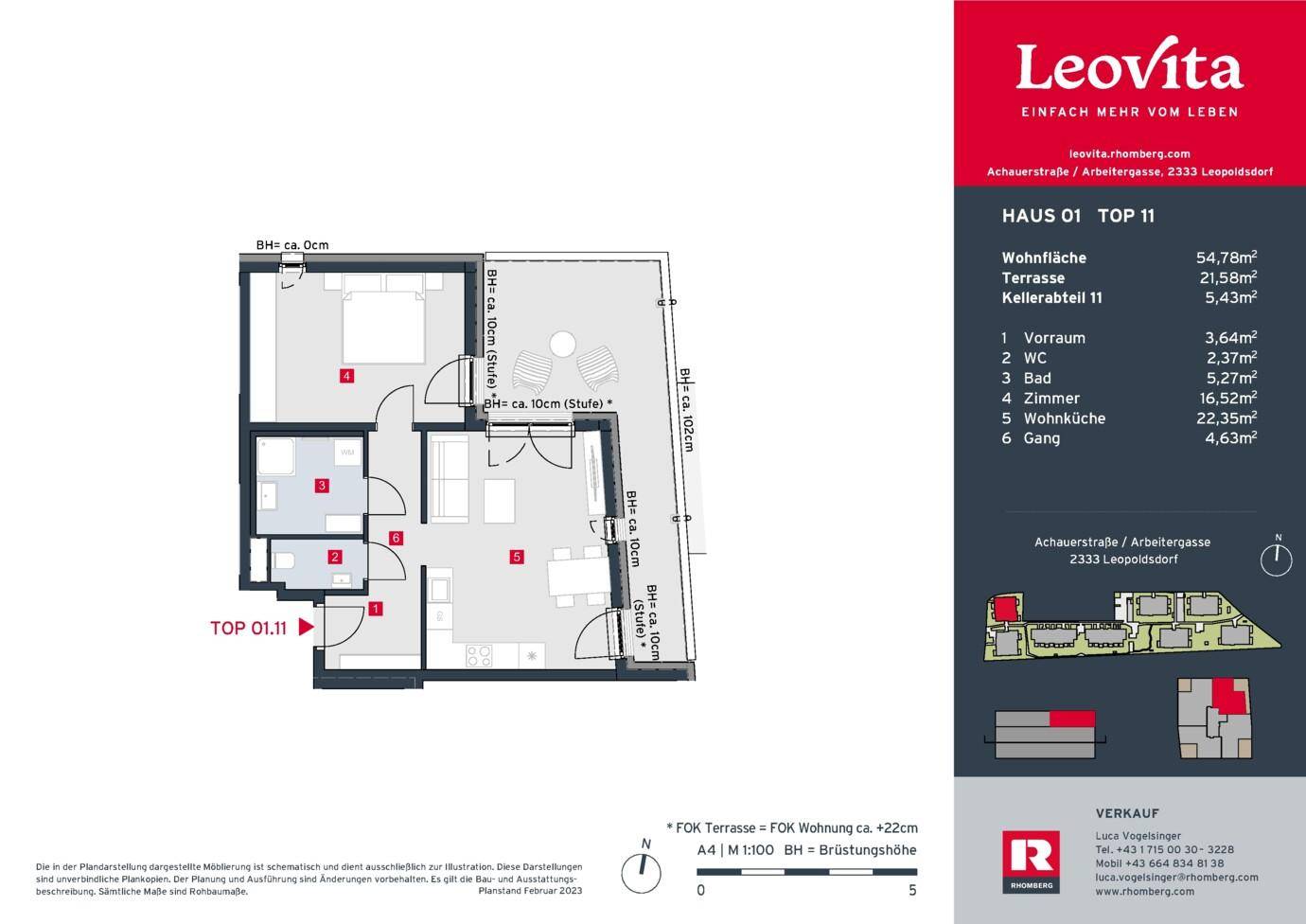 Grundrissplan - Haus 1 Top 11