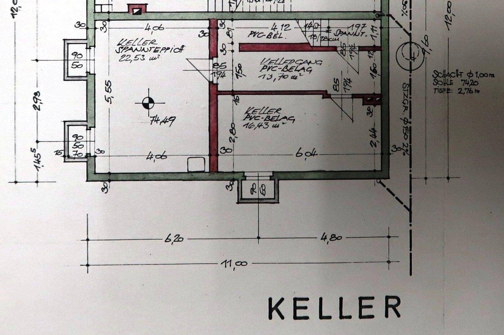 Grundrissplan Keller