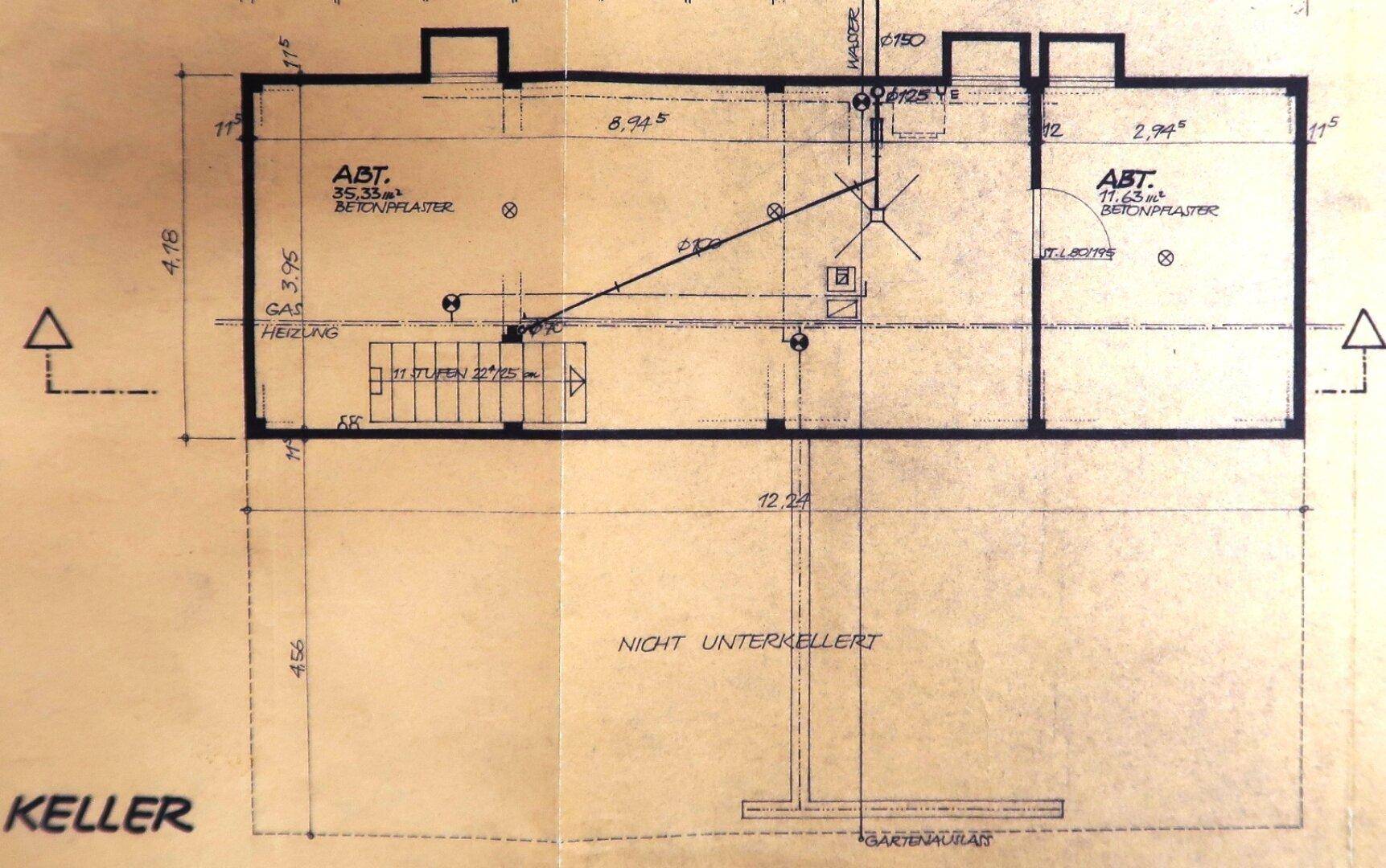 Grundrissplan Keller