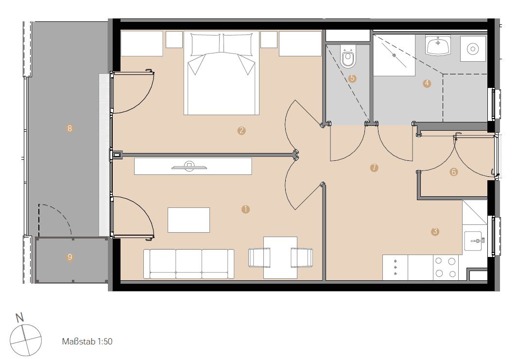 Gemütliche 2,5-Zimmer-Wohnung - ideal für Studierende - Mehr