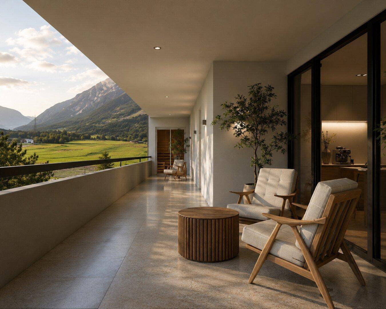 Penthouse in Haiming – wo der Horizont zur Wohnzimmerwand wird - Ansicht 2