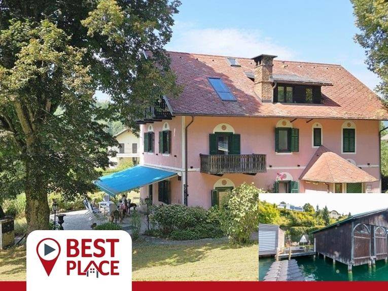 Reifnitz : Sehnsuchtsort Wörthersee ! JUGENDSTILVILLA mit privatem Badestrand, Badehaus, Steg - Ansicht 2