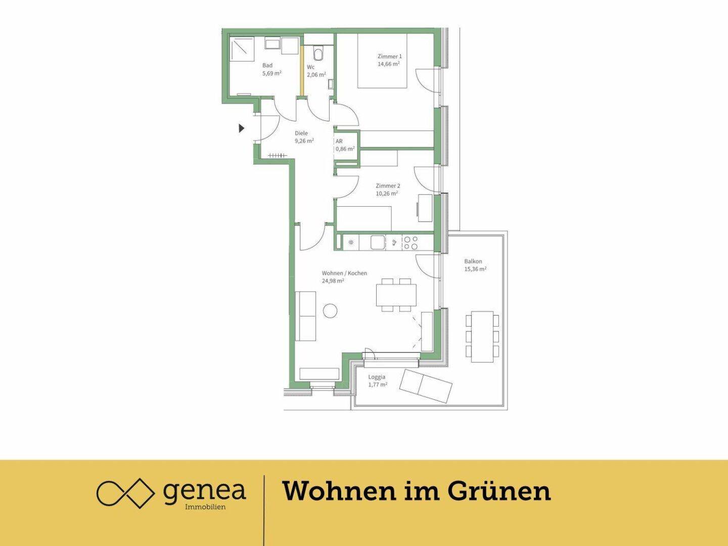 Provisionsfrei | Traumhafte Wohnungen in Jakomini Verde | Urban &amp; Naturnah - Ansicht 2