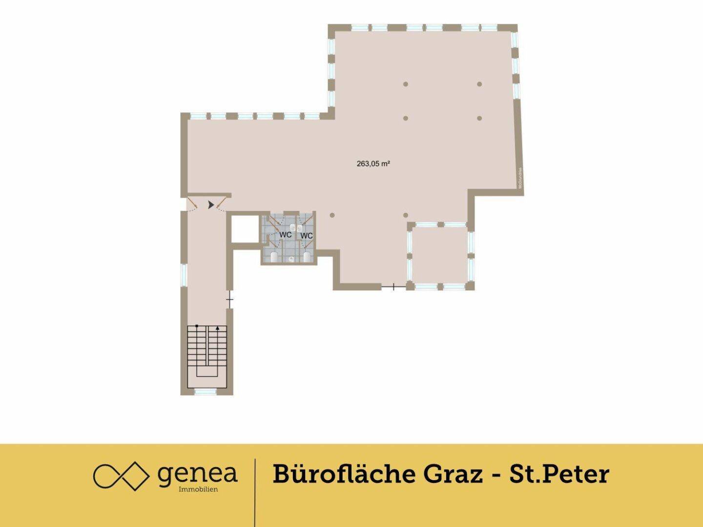 Preis All Inklusive - Moderne Bürofläche mit 263 m² im 1. OG - individuell gestaltbar – Top Lage in St. Peter mit Straßenbahn vor der Tür - Ansicht 2