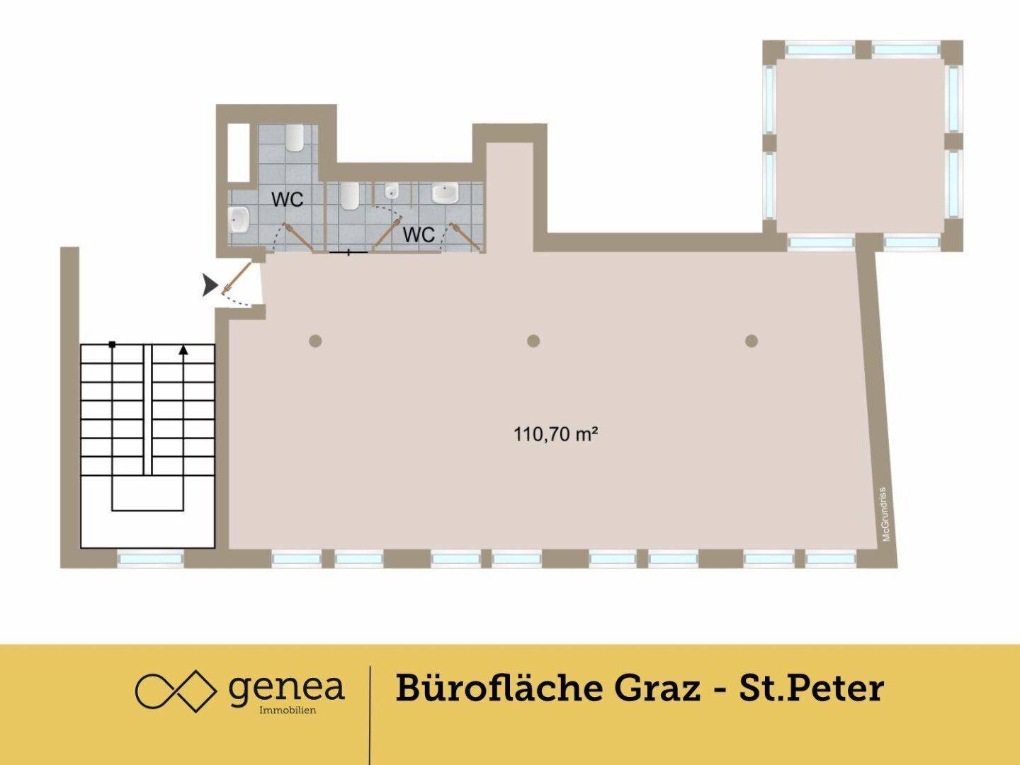 Preis All Inklusive - Flexible Bürofläche mit 110 m² im 1. OG individuell gestaltbar – Perfekte Anbindung - Ansicht 2