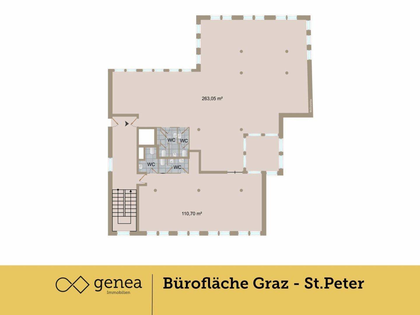 Preis All Inklusive - Großzügige Büroeinheit mit ca. 374 m² in Bestlage St. Peter – teilbar &amp; individuell gestaltbar - Ansicht 2