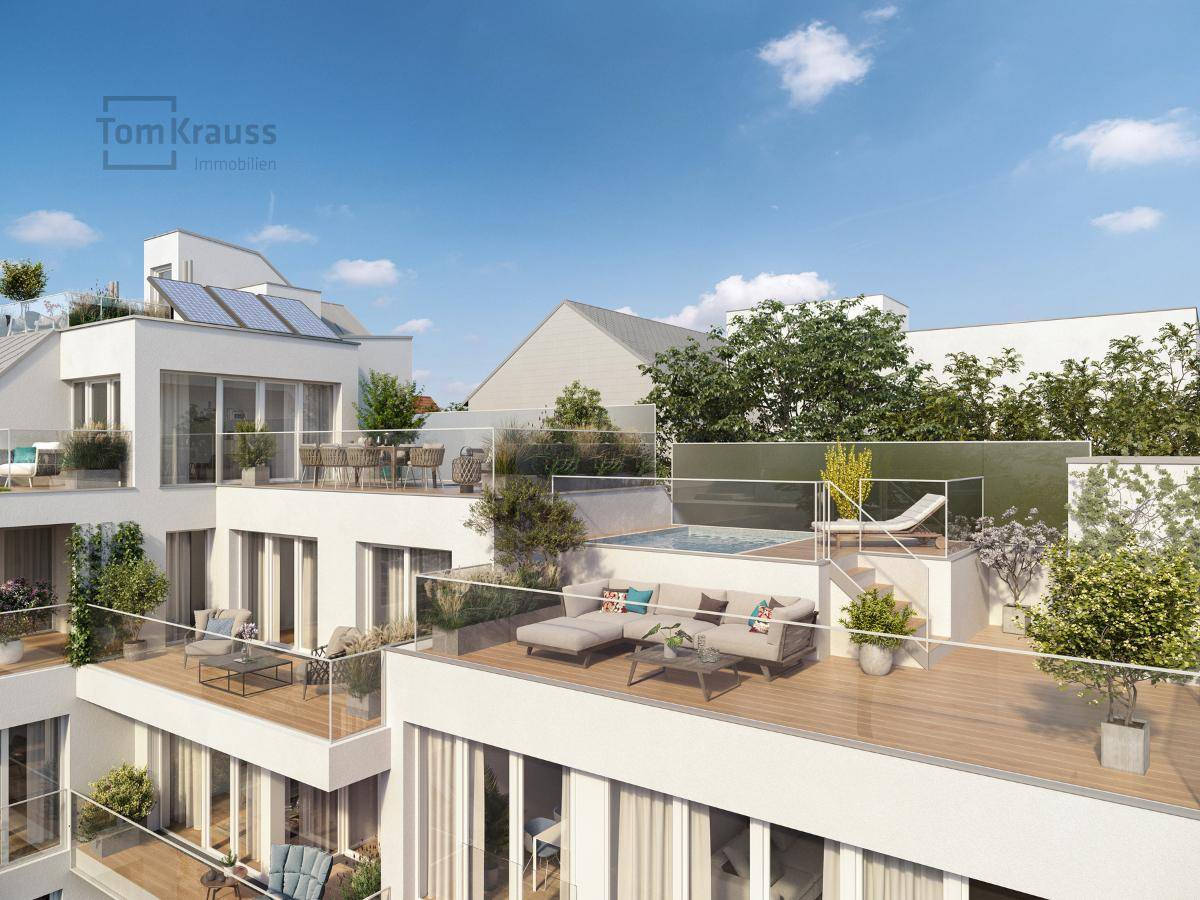 Dachterrassen mit Pool und luxuriösen Sitzbereichen bieten einen exklusiven Außenbereich.