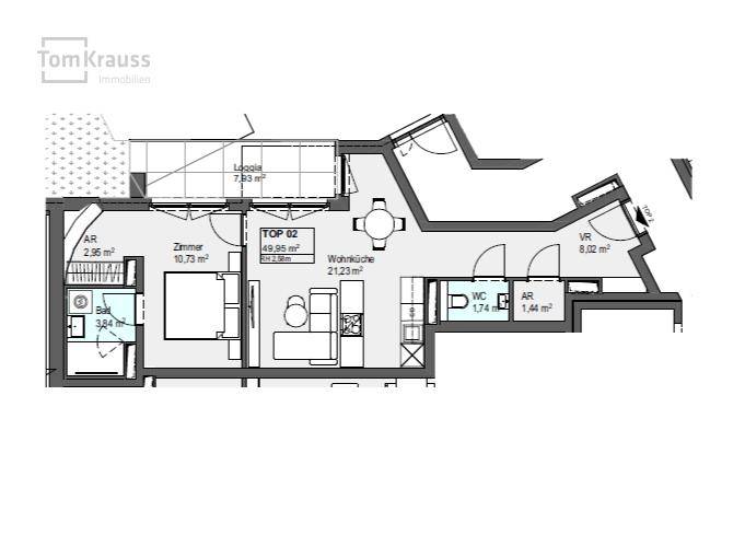 BLOOM IN STAMMERSDORF Hofseitige Erdgeschoß Wohnung mit Loggia und gutem Grundriss - Ansicht 3