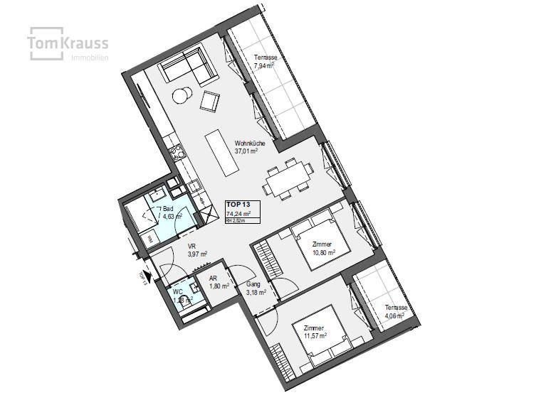 WOHLFÜHLFAKTOR GARANTIERT 3 Zimmer Wohnung mit luftiger Wohnküche – pohled 4