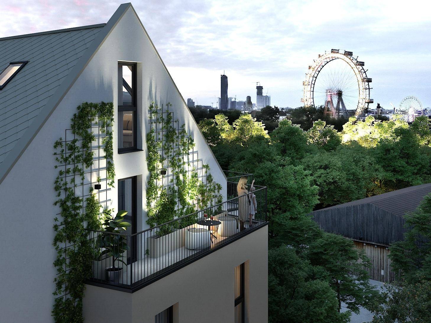 Terrasse mit Riesenrad