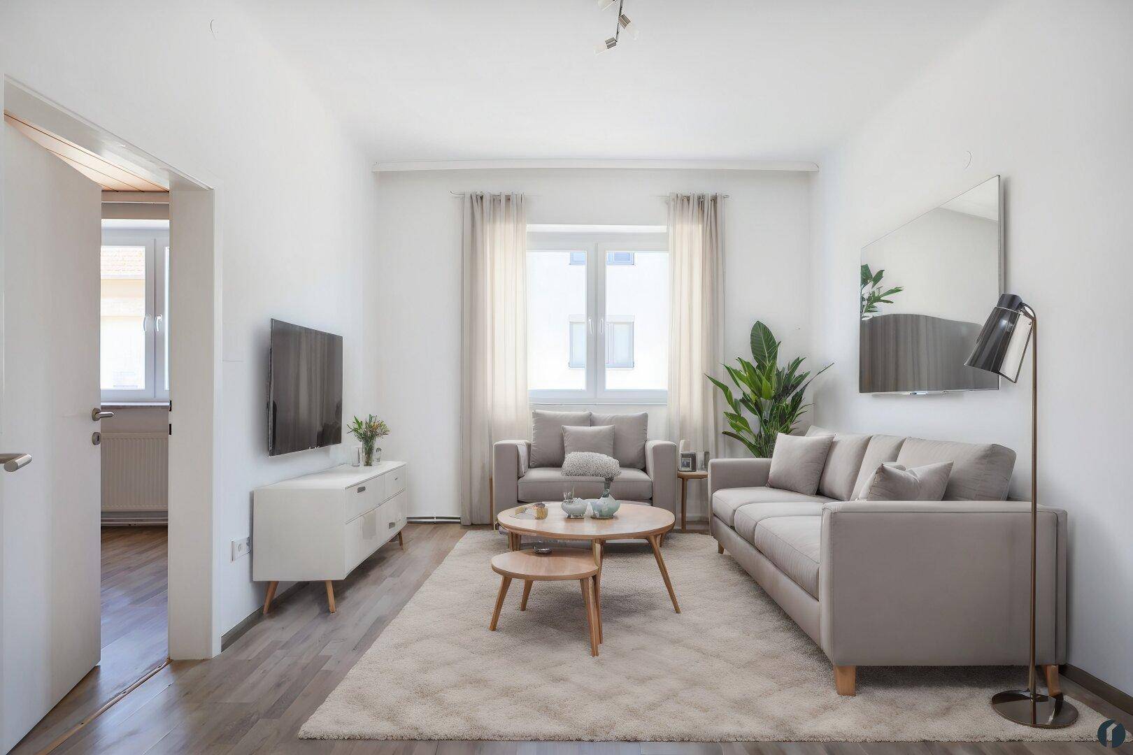 Einrichtungsbeispiel Zimmer 2 als Wohnzimmer