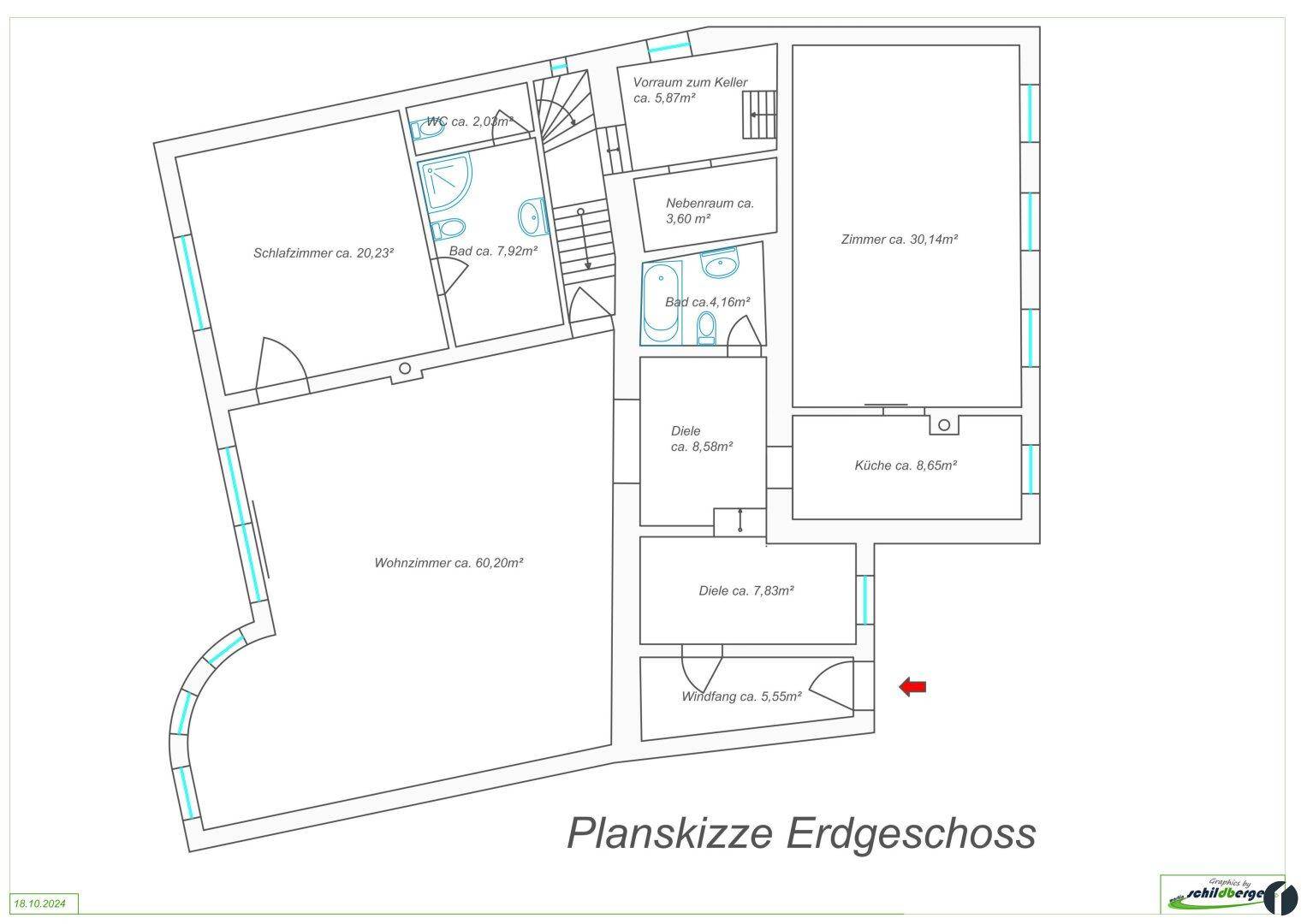 Planskizze Erdgeschoss