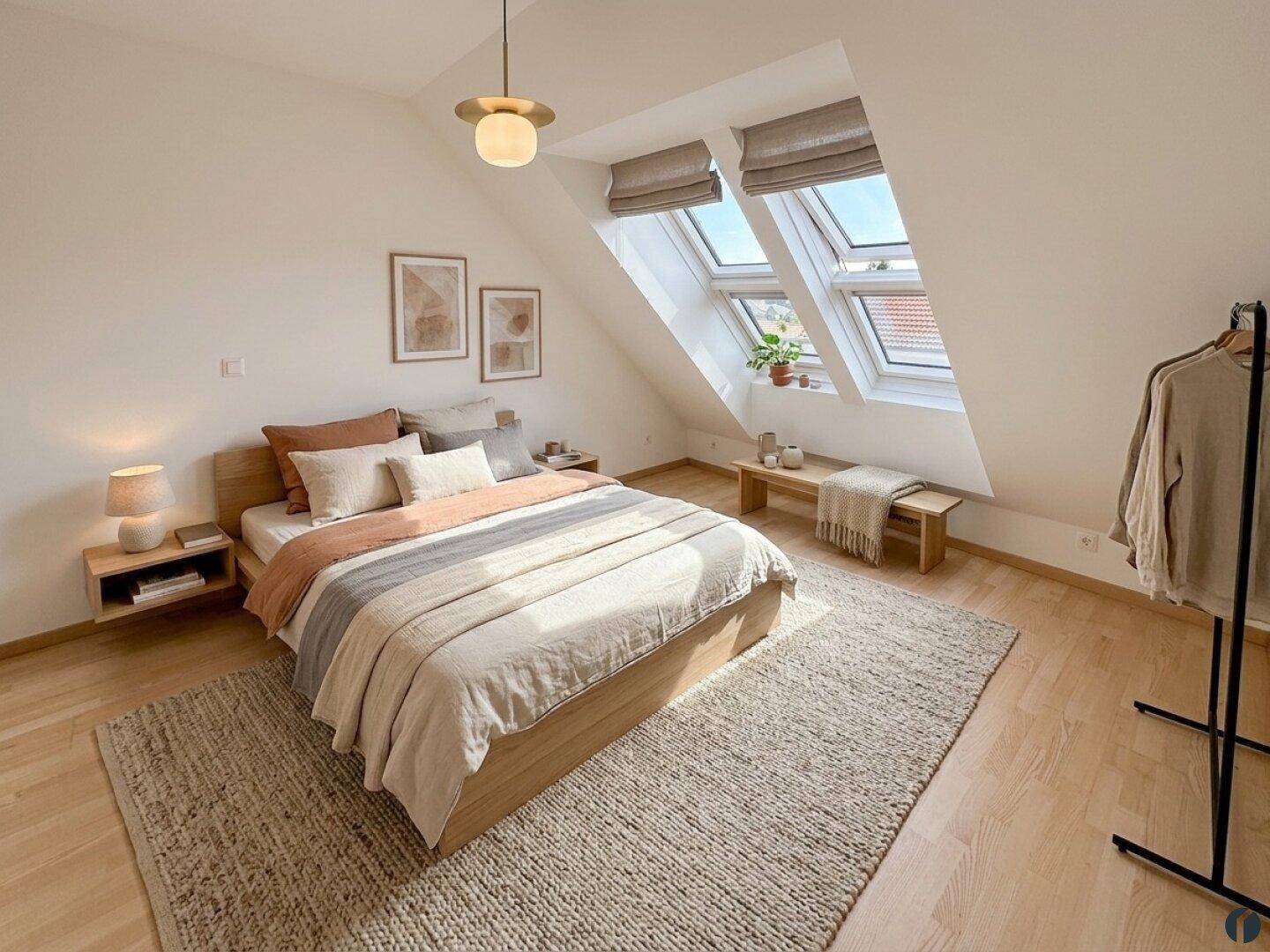 Einrichtungsbeispiel - Schlafzimmer (KI-genriert)