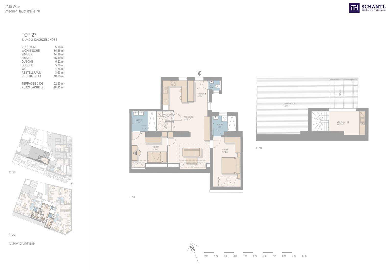 Detaillierter Grundriss einer Wohnung mit Raumaufteilung und Terrassenbereich.