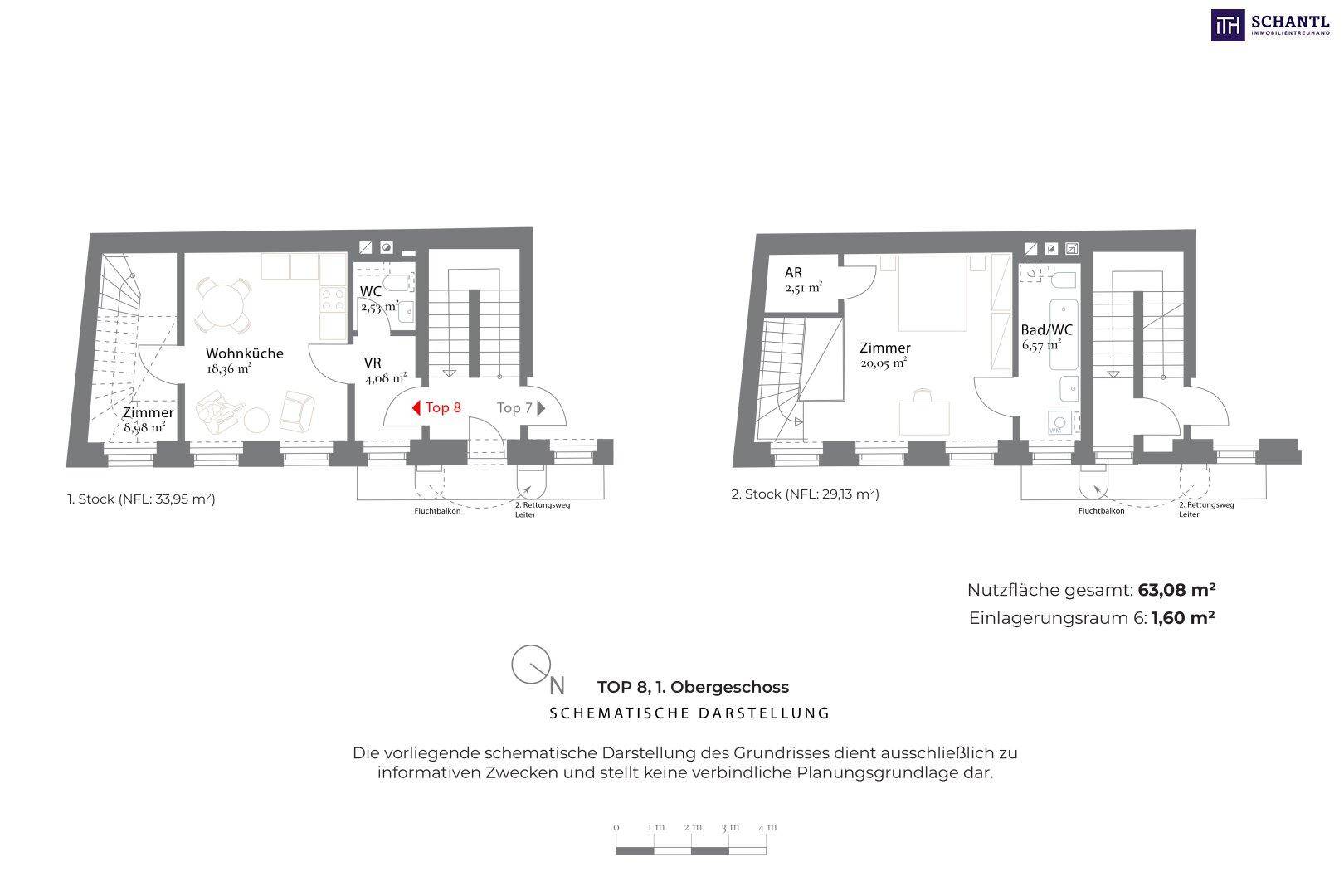 Grundriss Top 8, Schematische Darstellung