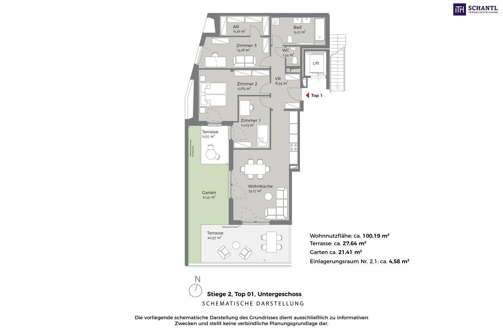 Grundriss Top 2.01, Schematische Darstellung