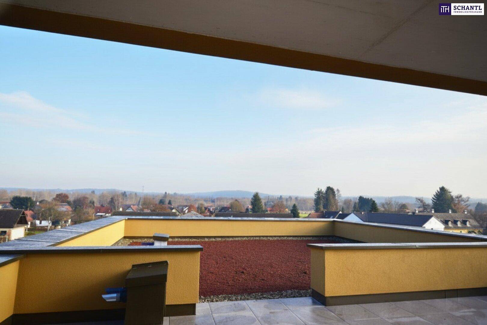 Leben wie im Paradies – 4-Zimmer-PENTHOUSE mit Rundumblick von der großzügigen 86 m² großen Dachterrasse! + 70 m² extensiv begrüntes Flachdach - Ansicht 4