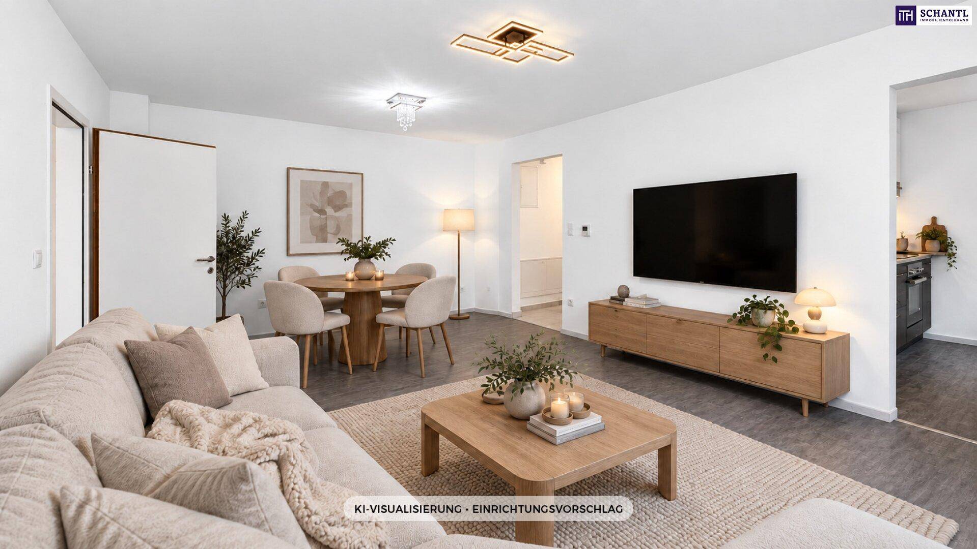 Wohnzimmer, KI-Visualisierung, Einrichtungsvorschlag