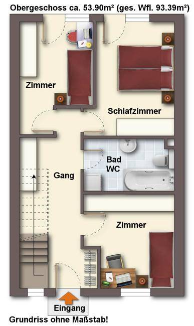 Grundriss Obergeschoss ohne Maßstab