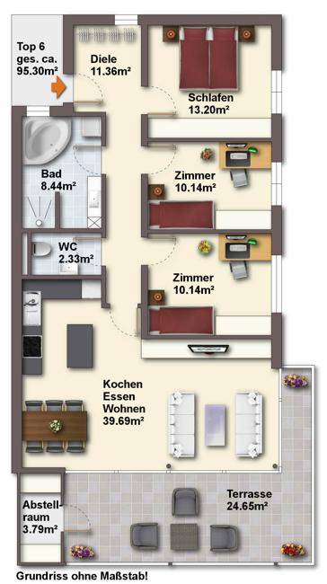 Grundriss ohne Maßstab