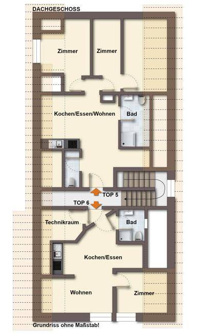 Grundriss Dachgeschoss ohne Maßstab